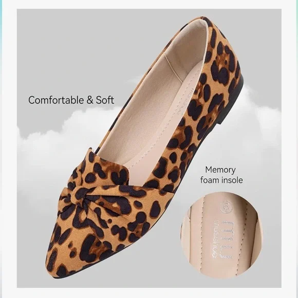 Comfortable Cushion Leopard Print Women's Ballet Flats - Picture 5 of 14
